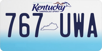 KY license plate 767UWA