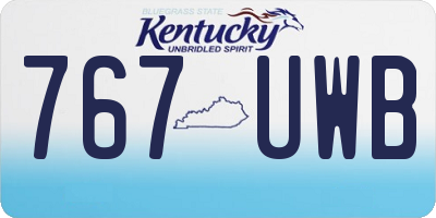 KY license plate 767UWB