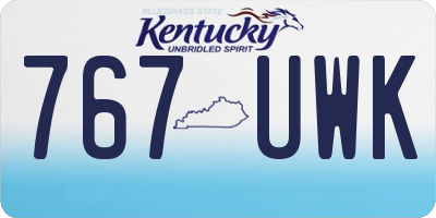 KY license plate 767UWK