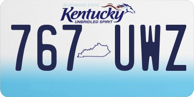 KY license plate 767UWZ