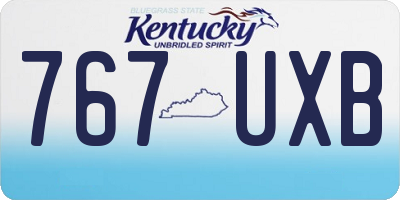 KY license plate 767UXB