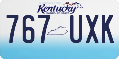 KY license plate 767UXK
