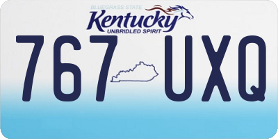 KY license plate 767UXQ