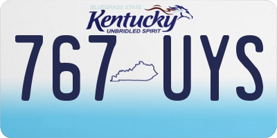 KY license plate 767UYS