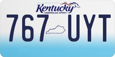 KY license plate 767UYT