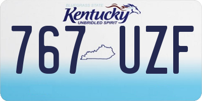 KY license plate 767UZF