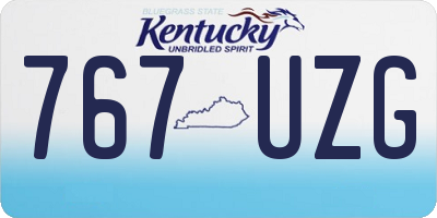 KY license plate 767UZG