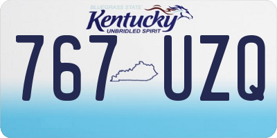 KY license plate 767UZQ