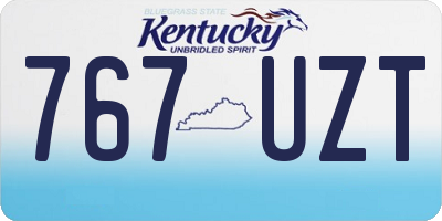 KY license plate 767UZT