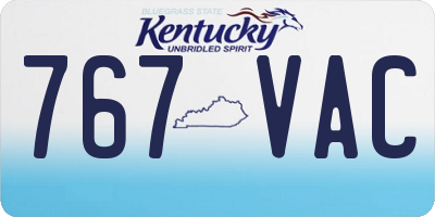 KY license plate 767VAC