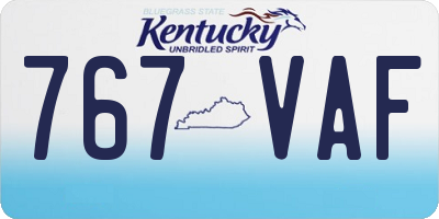 KY license plate 767VAF