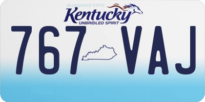 KY license plate 767VAJ