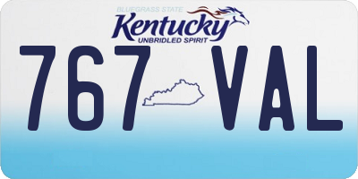 KY license plate 767VAL