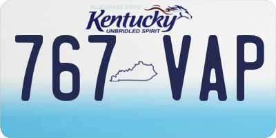 KY license plate 767VAP