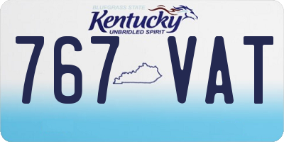 KY license plate 767VAT