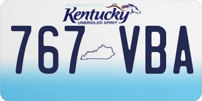 KY license plate 767VBA