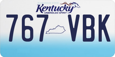 KY license plate 767VBK