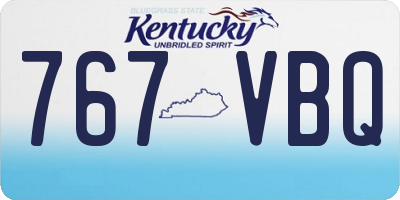 KY license plate 767VBQ