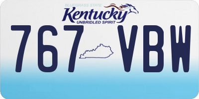 KY license plate 767VBW
