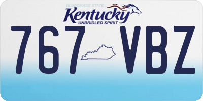 KY license plate 767VBZ