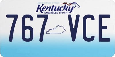 KY license plate 767VCE