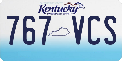 KY license plate 767VCS