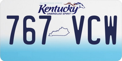 KY license plate 767VCW