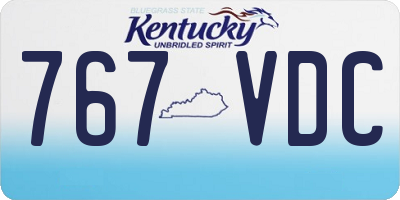 KY license plate 767VDC