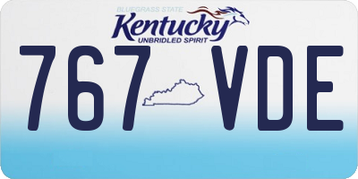 KY license plate 767VDE