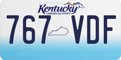 KY license plate 767VDF
