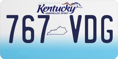 KY license plate 767VDG