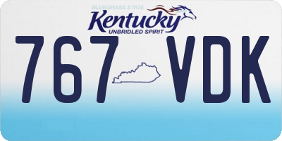 KY license plate 767VDK