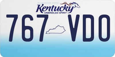 KY license plate 767VDO