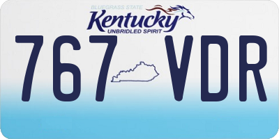 KY license plate 767VDR