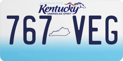 KY license plate 767VEG