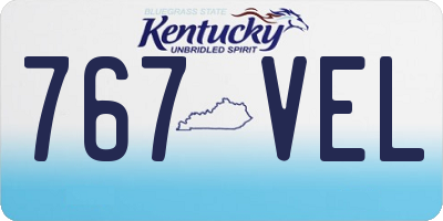 KY license plate 767VEL