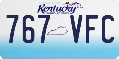 KY license plate 767VFC