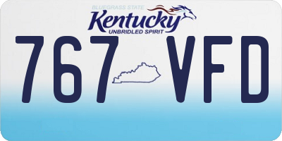 KY license plate 767VFD