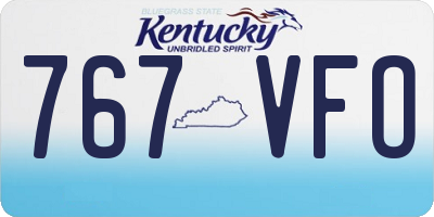 KY license plate 767VFO