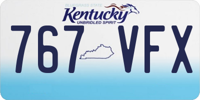 KY license plate 767VFX
