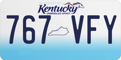 KY license plate 767VFY