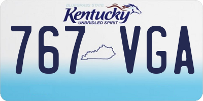 KY license plate 767VGA