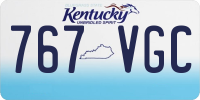 KY license plate 767VGC