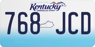 KY license plate 768JCD