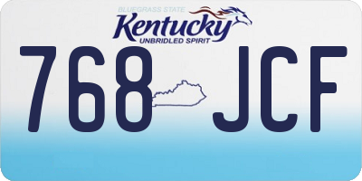 KY license plate 768JCF