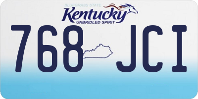 KY license plate 768JCI