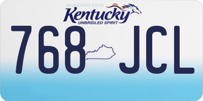 KY license plate 768JCL