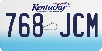 KY license plate 768JCM