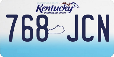 KY license plate 768JCN