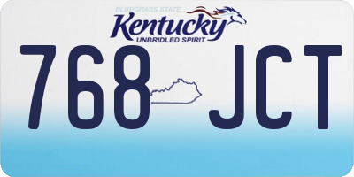KY license plate 768JCT